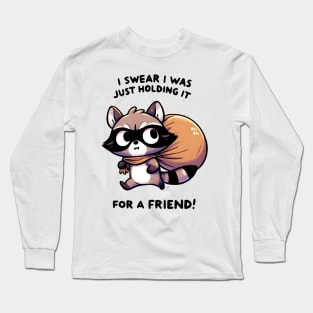 Bandit Raccoon with Loot Bag Long Sleeve T-Shirt